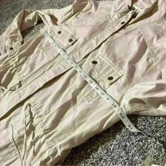 Blu Pepper Utility tan jacket crochet back Size M - Picture 5 of 8